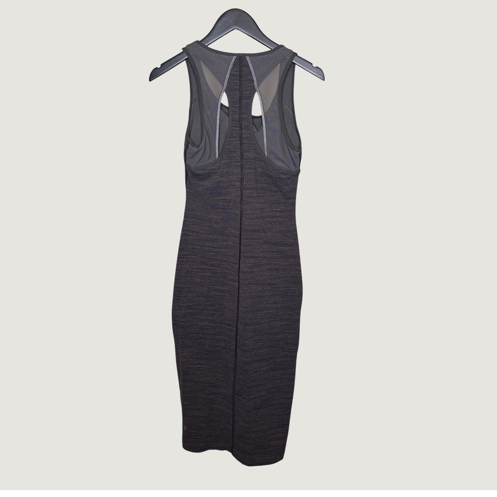 Lululemon Heathered Charcoal Grey Racerback Midi Dress with Shelf Bra Size 6 - Picture 6 of 8